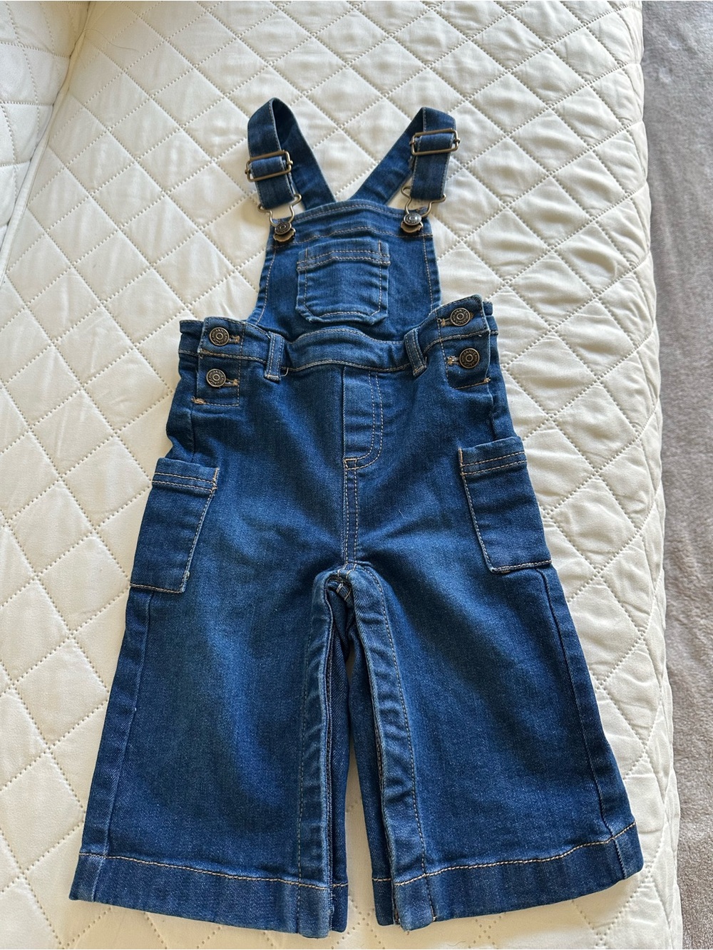 Janie and Jack Dark Blue Denim Overalls